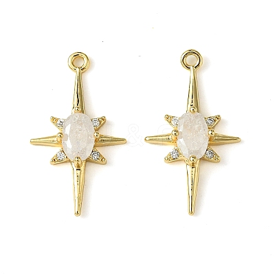 Brass Micro Pave Cubic Zirconia Pendants KK-M277-08G-04-1