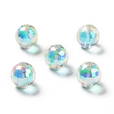 Two Tone UV Plating Rainbow Iridescent Acrylic Beads TACR-D010-03B-02-1