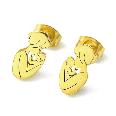 Thanksgiving Day Theme 304 Stainless Steel Stud Earrings EJEW-B041-01G-01-1
