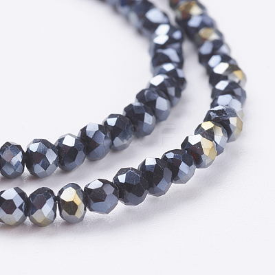 Faceted Rondelle Electroplate Glass Bead Strands X-EGLA-R048-2mm-02-1