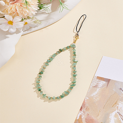 Natural Green Aventurine Mobile Straps HJEW-LP00006-1