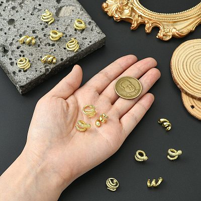 15Pcs 3 Styles Brass Spacer Beads KK-CJ0003-54-1