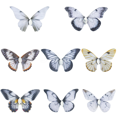 40Pcs 8 Colors Luminous Cloth & Resin Butterfly Ornament Accessories DIY-SP0006-24-1