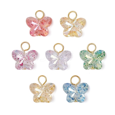 Transparent Acrylic Beads with Iron Flat Head Pins Pendants PALLOY-JF03597-1