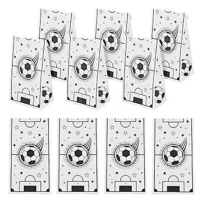 15Pcs Football Pattern Paper Bakery Bags ABAG-TA0002-32A-1