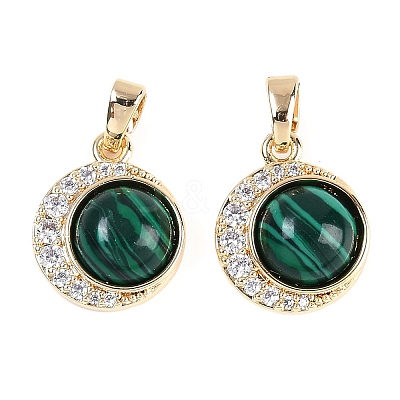 Brass Cubic Zirconia Pendants KK-U043-53G-03-1