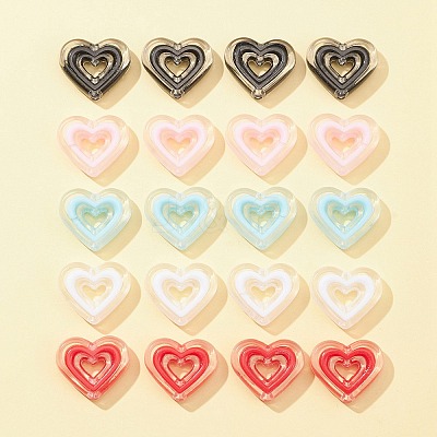 20Pcs 5 Colors Acrylic Beads SACR-FS0001-21-1