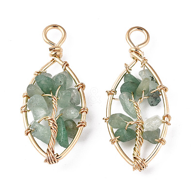 Natural Green Aventurine Pendants G-T131-98B-04-1