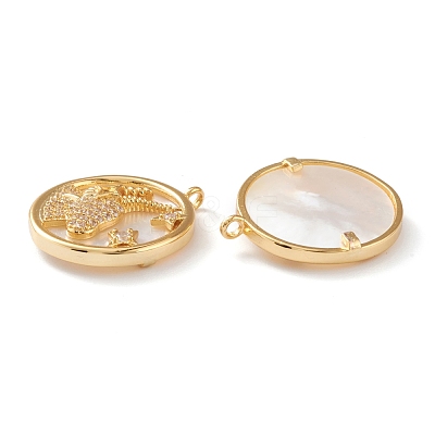 Real 18K Gold Plated Brass Micro Pave Clear Cubic Zirconia Pendants ZIRC-Z007-22F-1