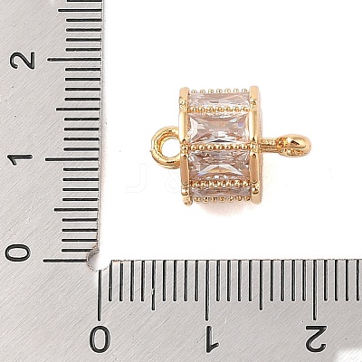 Brass Connector Charms with Clear Glass KK-B100-023G-1