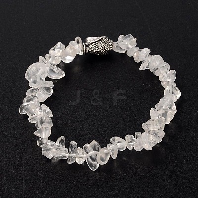 3D Buddha Head Gemstone Beaded Stretch Bracelets BJEW-JB01805-04-1