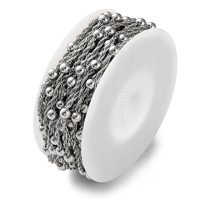 304 Stainless Steel Chains with Beads CHS-F020-12P-1