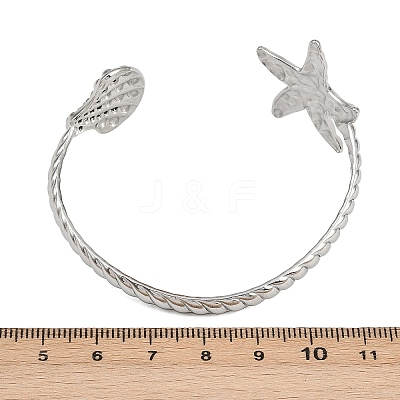 304 Stainless Steel Cuff Bangles for Women BJEW-C122-01P-1
