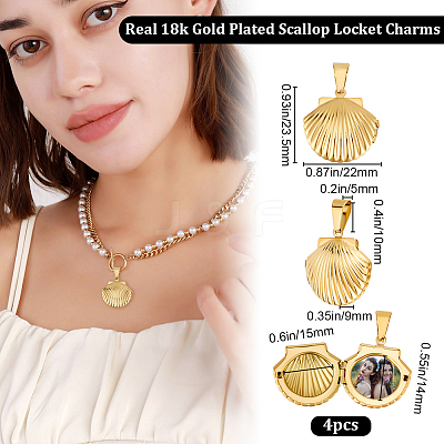 4Pcs 316 Stainless Steel Locket Pendants STAS-BBC0003-67-1