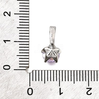Brass Micro Pave Cubic Zirconia Charms KK-D356-05F-P-1