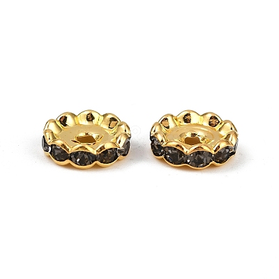 Brass Rhinestone Spacer Beads RB-A014-L12mm-18G-1