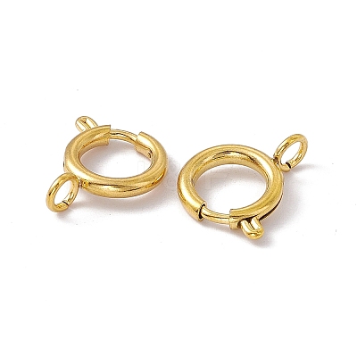 PVD Vacuum Plating 201 Stainless Steel Spring Ring Clasps STAS-J401-LD023-12-1