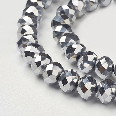 Electroplate Glass Beads Strands X-GR7X10MMY-S-1