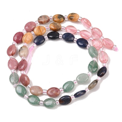 Cherry Quartz Glass & Natural  Rhodonite & Sodalite & Green Aventurin & Crazy Agate Beads Strands G-Z135-A12-1