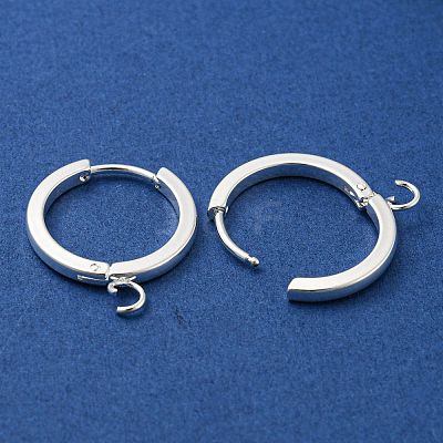 201 Stainless Steel Huggie Hoop Earrings Findings STAS-A167-01D-S-1