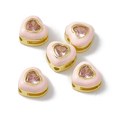 Rack Plating Brass Cubic Zirconia Beads KK-C007-16G-04-1