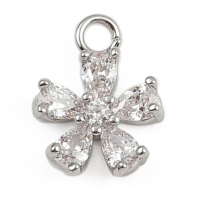 Brass Micro Pave Cubic Zirconia Pendants KK-S339-06P-1