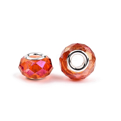 Baking Paint Transparent Glass European Beads GPDL-N004-C14mm-A02-1