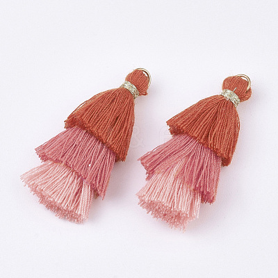 Polycotton(Polyester Cotton) Tassel Pendant Decorations X-FIND-T018-30-1