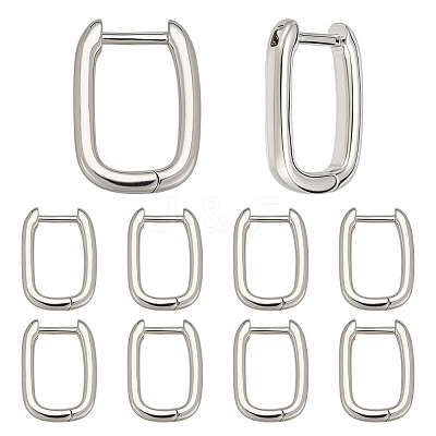 10 Pairs Brass Huggie Hoop Earrings EJEW-ME0001-08P-1