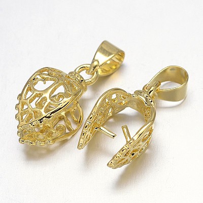 Rack Plating Brass Pendant Pinch Bails KK-E738-20-1
