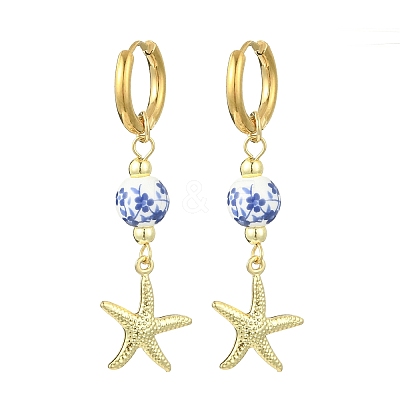 4 Styles Marine Theme 202 Stainless Steel Hoop Earrings EJEW-JE07004-1