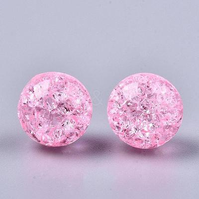 Transparent Crackle Acrylic Round Beads Strands CCG-R002-12mm-05-1