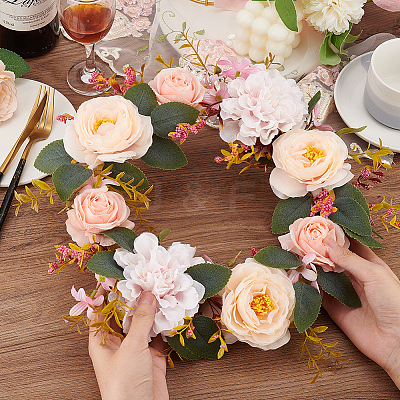 Silk Cloth Artificial Rose Vine AJEW-WH0348-64A-1