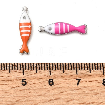 304 Stainless Steel Enamel Charms STAS-Q363-14J-P-1
