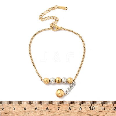 304 Stainless Steel Curb Chain Bracelets BJEW-D337-01B-GP-1