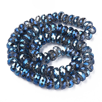 Electroplate Transparent Glass Beads Strands EGLA-N002-37-F01-1