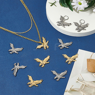 12Pcs 2 Colors 304 Stainless Steel Pendants STAS-AR0001-88-1