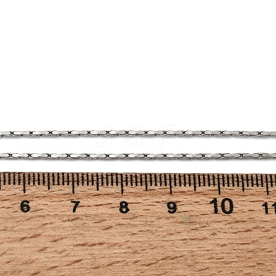 1.3MM 304 Stainless Steel Boston Link Chains Necklaces for Women Men NJEW-Z115-12P-02-1