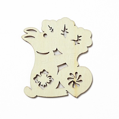 Easter Unfinished Natural Wood Big Pendant Ornaments WOOD-G010-01A-1