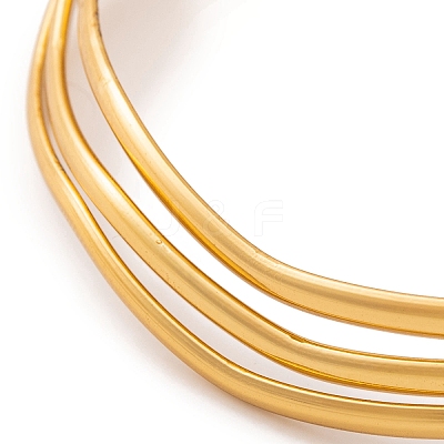 7Pcs PVD Vacuum Plating 304 Stainless Steel Wave Bangles Set for Women BJEW-A011-10D-G-1