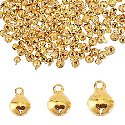 240Pcs 3 Styles Brass Christmas Bell Charms KK-CA0002-57G-1