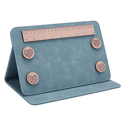 PU Leather Knitting Needle Measuring Ruler TOOL-WH0165-20A-1