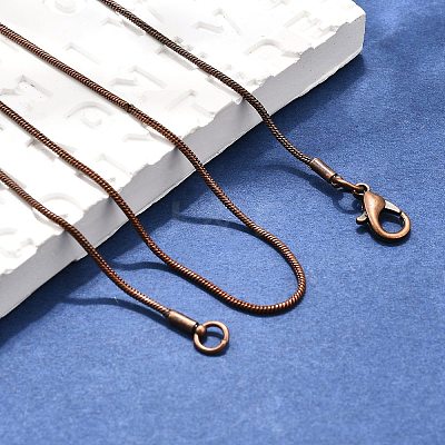 Brass Round Snake Chain Necklaces X-KK-F763-07R-1