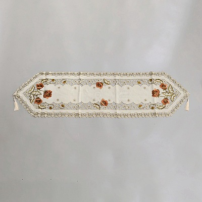 Flower Pattern Embroidery Polyester Table Cloths AJEW-WH0471-115-1
