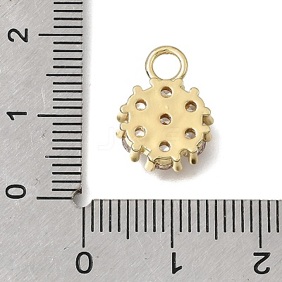 Brass Micro Pave Clear Cubic Zirconia Charms KK-K427-13B-G-1