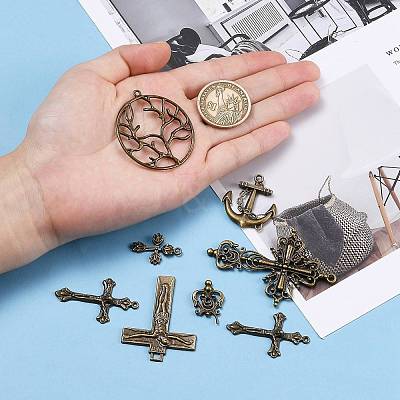 Tibetan Style Alloy Pendants TIBEP-X0005-03-AB-1