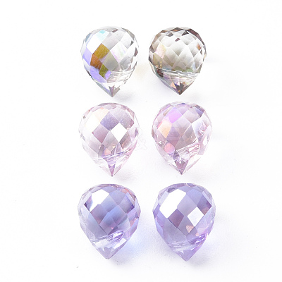Electroplated Glass Charms EGLA-N006-023-1