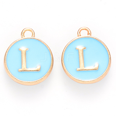 Golden Plated Alloy Enamel Charms X-ENAM-S118-04L-1