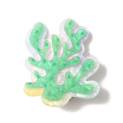Ocean Theme Coral Acrylic Alligator Hair Clips OHAR-A009-01A-1