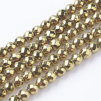 Non-Magnetic Synthetic Hematite Beads Strands X-G-G092-3mm-1-1
